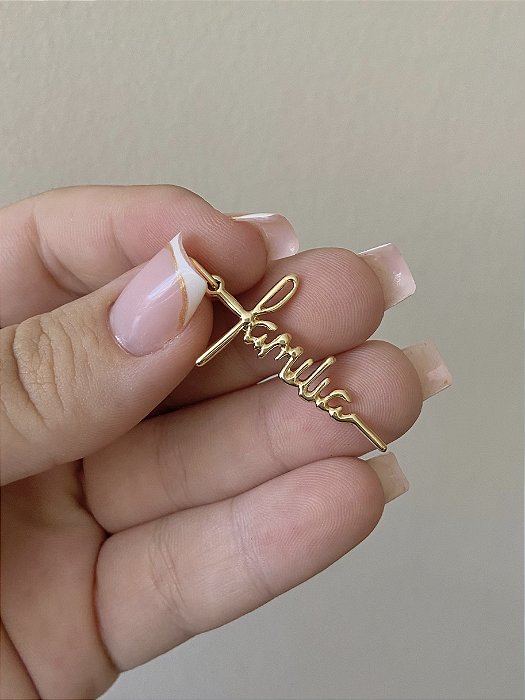 PINGENTE PARA COLAR FAMILIA DOURADO