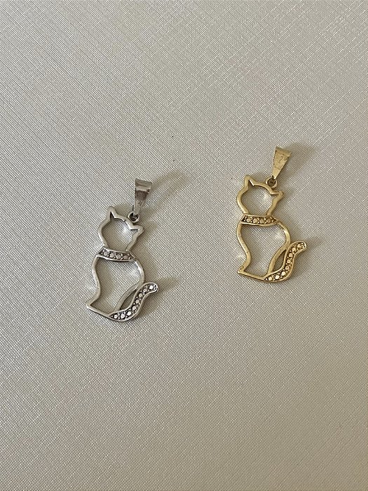 PINGENTE GATO VAZADO DOURADO