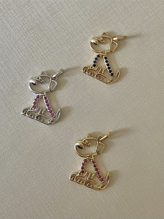 PINGENTE CACHORRO CRAV ROSA DOURADO
