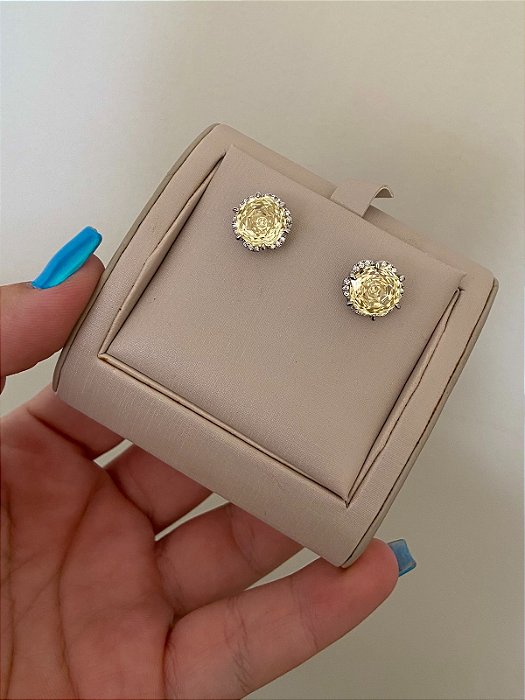 BRINCO REDONDO CITRINO CRAV FLOR