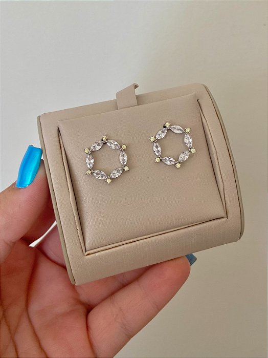 BRINCO GUIRLANDA CITRINO NO RODIO