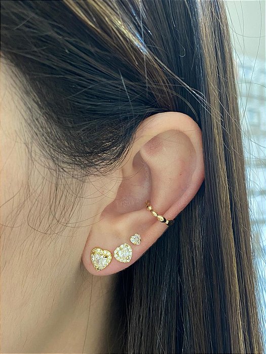 BRINCO TRIO CORAÇÃO CRAVEJADO