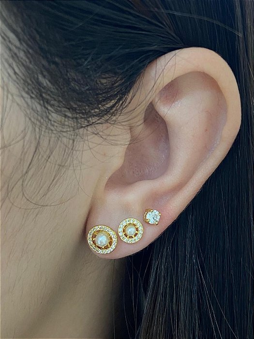 BRINCO TRIO REDONDO CRAV COM PEROLA