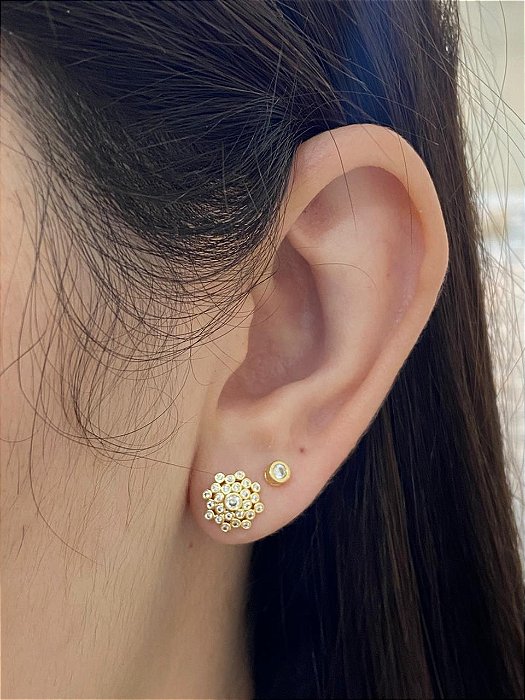 BRINCO DUO PONTO DE LUZ EM MOLDURA