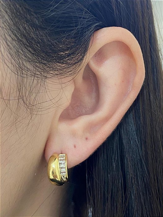 BRINCO CRAV COM ZIRCÔNIAS BAGUETE