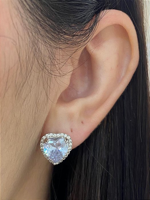 BRINCO CORAÇÃO CRAV CRISTAL RODIO