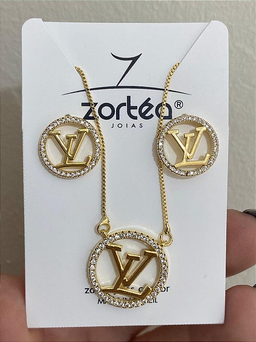 CONJUNTO LOUIS VUITTON VAZADO CRAVEJADO