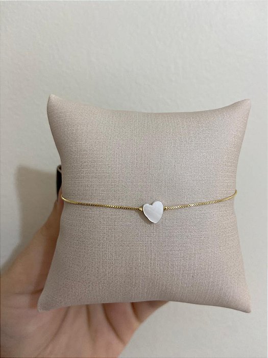 TORNOZELEIRA CORAÇÃO MADREPÉROLA