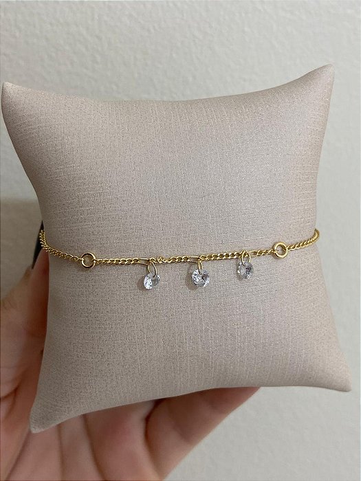 TORNOZELEIRA PONTINHOS DE LUZ CRISTAL