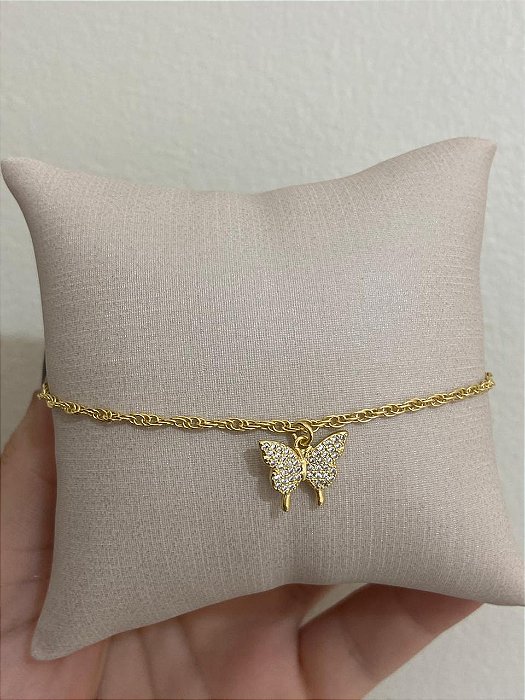 TORNOZELEIRA BORBOLETA CRAVEJADA