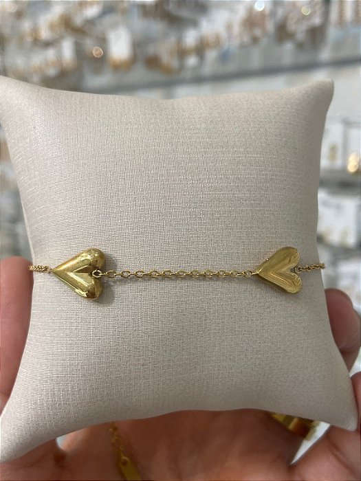 PULSEIRA AÇO CORAÇÃO LISO