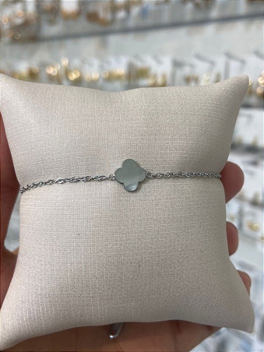 PULSEITA AÇO SILVER TREVO LISO