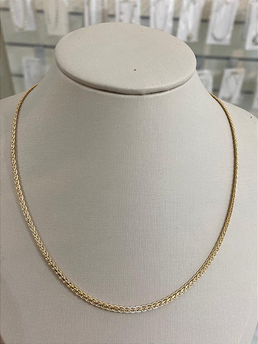 COLAR DOURADO CHOCKER MALHA TRANÇADA