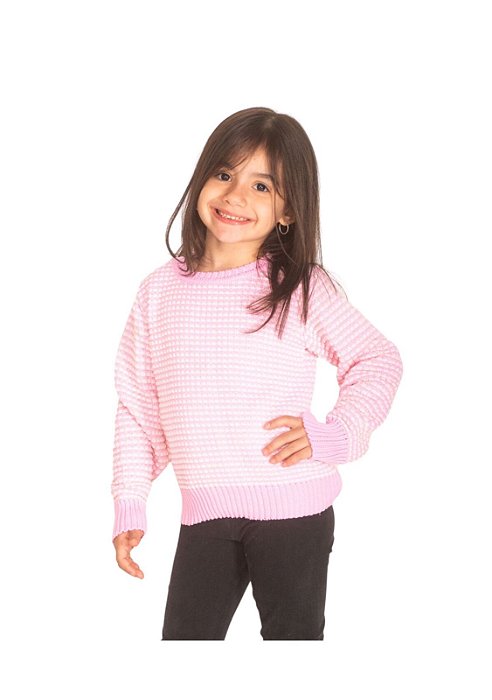 BLUSA TRICÔ QUADRICULADO - MENINA