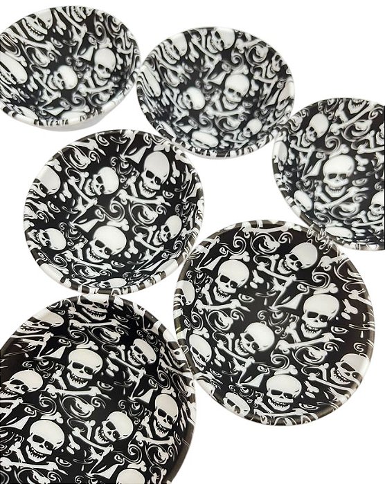 Cuia Personalizada Caveiras Preta (1Und)