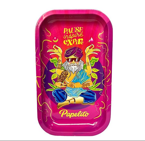 Bandeja Metal Media Papelito Guru Rosa