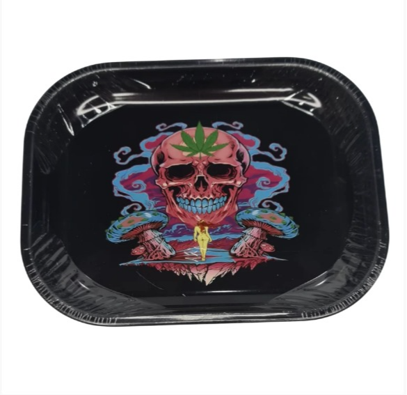 Bandeja Metal Pequena Caveira Vibe Rose