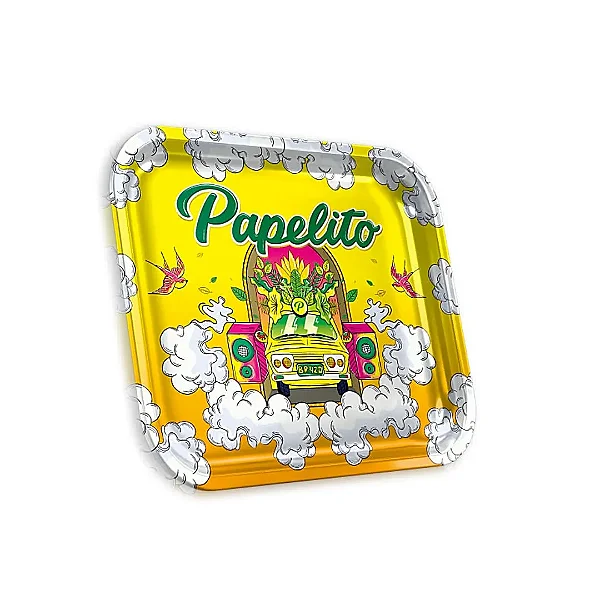 Bandeja Pequena Papelito de metal Brasilia amarela