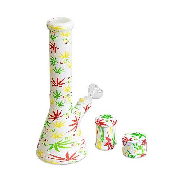 Kit Bong 420 Graphic Com Slick 70ml e Dichavador 4 partes