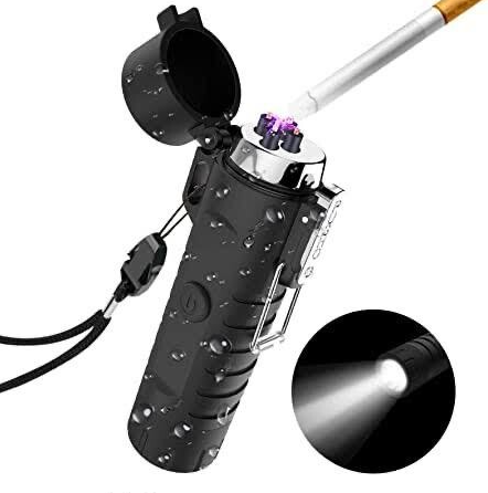 Isqueiro Lanterna Plasma Recarregável Preto