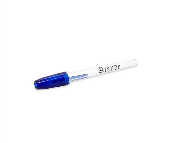 Piteira de Vidro Acende Caneta BIC Azul
