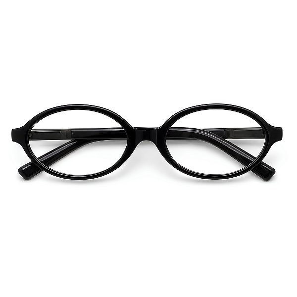 Óculos Grau +0.50 a +4.00 Oval Preto Lente Leitura