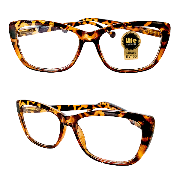 Óculos Grau +0.50 a +4.50 Gatinho Tartaruga Lente Leitura