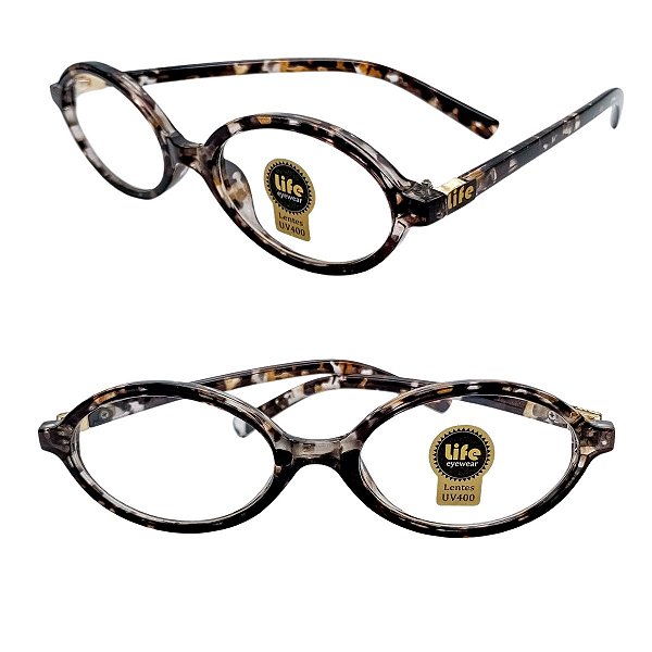 Óculos Grau +0.50 a +4.00 Oval Leopardo Lente Leitura