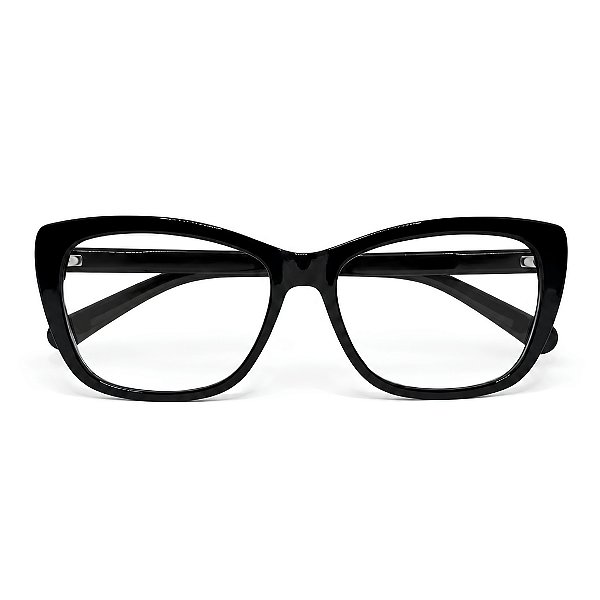 Óculos Grau +0.50 a +4.50 Gatinho Preto Lente Leitura