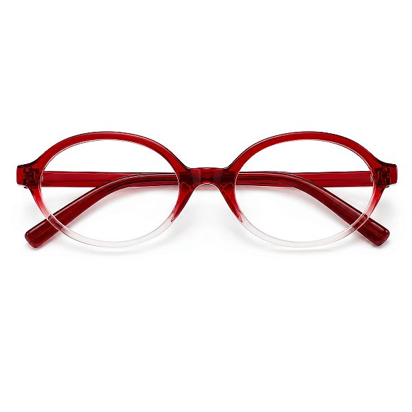 Óculos Grau +0.50 a +4.00 Oval Vermelho Cereja Lente Leitura