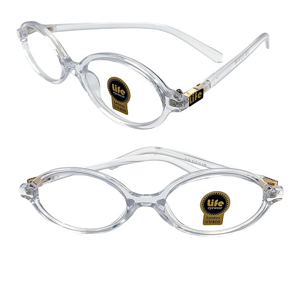Óculos Grau +0.50 a +4.00 Oval Transparente Lente Leitura