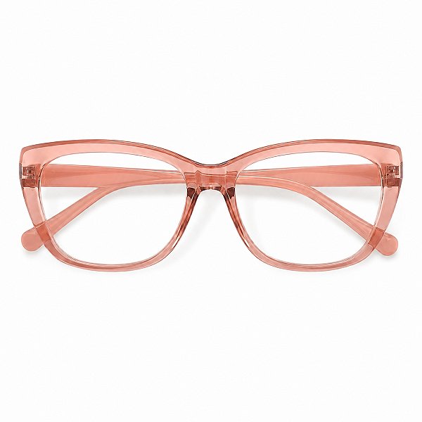 Óculos Grau +0.50 a +4.50 Gatinho Rosa Transparente Lente Leitura
