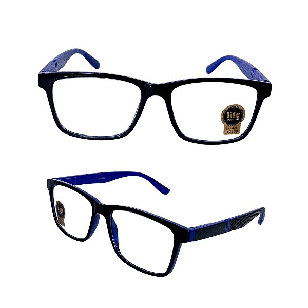 Óculos Grau +0.50 a +4.50 Emborrachado Armação Azul Lente Leitura