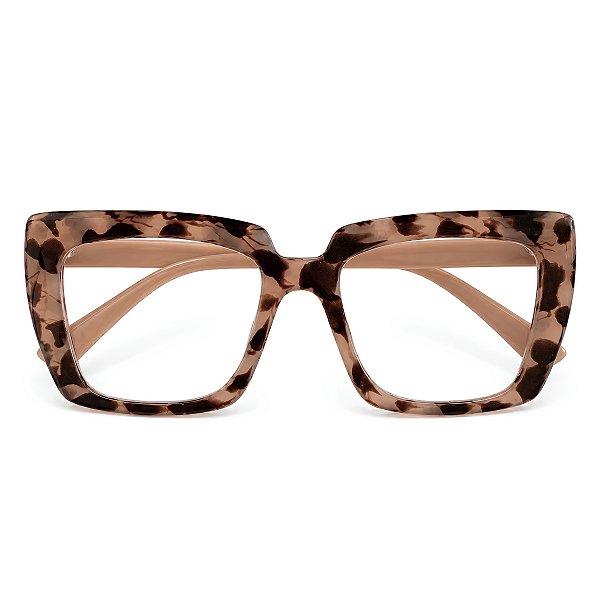 Óculos Grau +0.50 a +4.00 Marilia Rosa Leopardo Lente Leitura