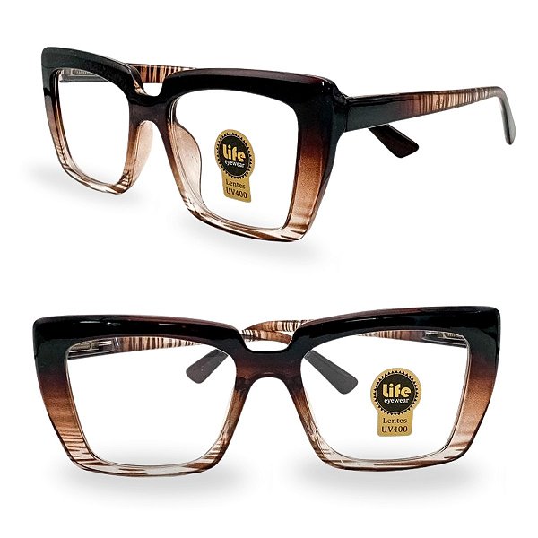 Óculos Grau +0.50 a +4.00 Marilia Marrom Leopardo Lente Leitura