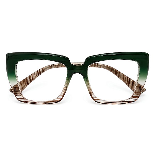 Óculos Grau +0.50 a +4.00 Marilia Azul Leopardo Lente Leitura