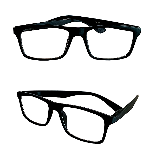 Óculos Grau +0.50 a +4.00 Emborrachado Armação Preta Lente Leitura