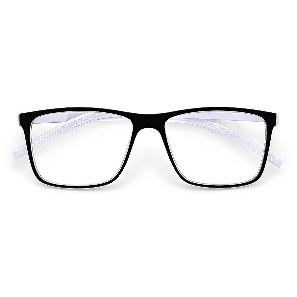 Óculos Grau +0.50 a +4.50 Emborrachado Justin Branco Lente Leitura