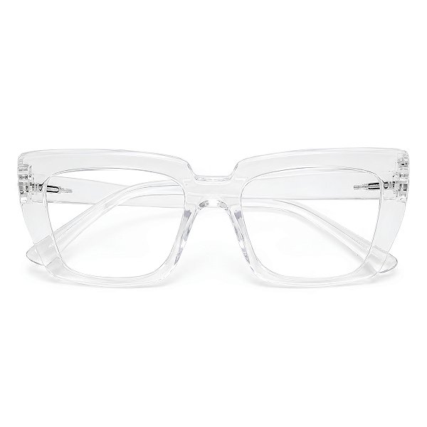 Óculos Grau +0.50 a +4.00 Quadrado Marilia Transparente Lente Leitura
