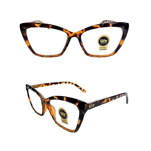 Óculos Grau +0.50 a +4.50 Gatinho Ondulado Tartaruga Lente Leitura