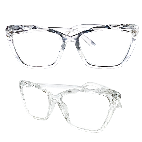 Óculos Grau +0.50 a +4.50 Gatinho Ondulado Trasnparente Lente Leitura
