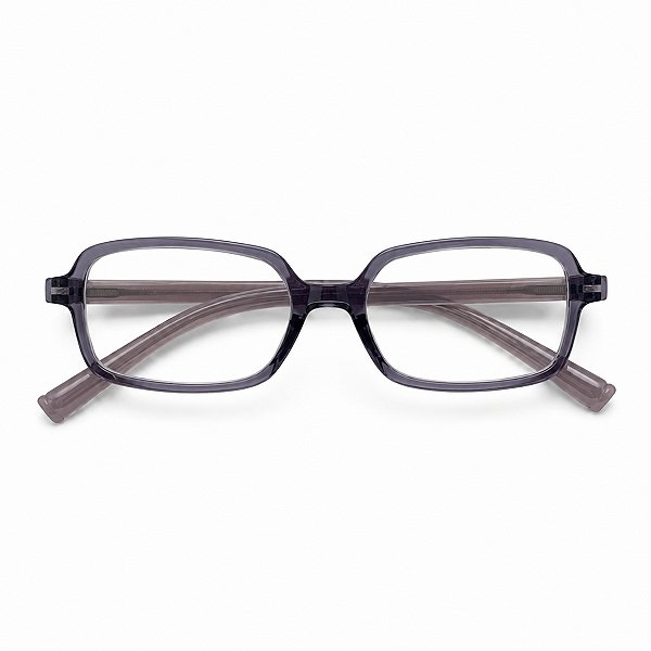 Óculos Retângular Rêtro Cinza Cristal Grau +0,50 até +4,00 Hipermetropia Vista Cansada