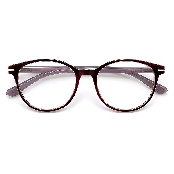 Óculos Grau +0.50 a +4.00 Redondo Brilho Rosa com Preto Lente Leitura Hipermetropia