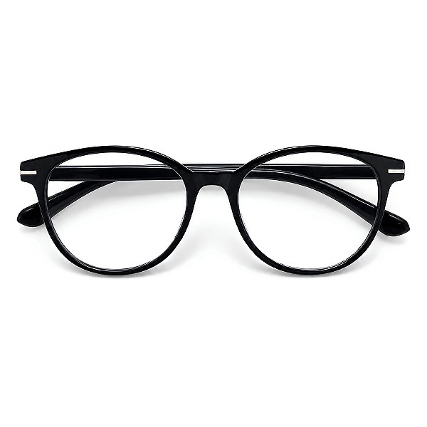 Óculos Grau +0.50 a +4.00 Redondo Brilho Preto Lente Leitura Hipermetropia
