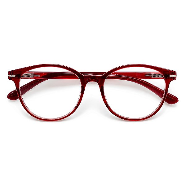 Óculos Grau +0.50 a +4.00 Redondo Brilho Vermelho Transparente Lente Leitura Hipermetropia