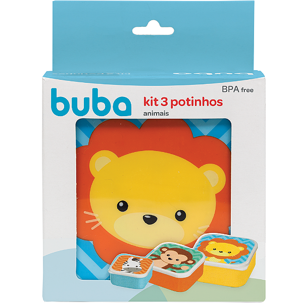 KIT 3 POTINHOS ANIMAL FUN- BUBA 11383