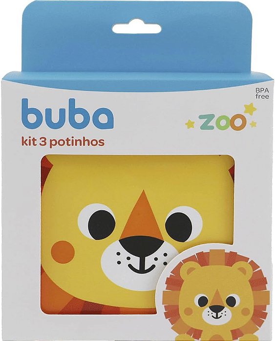 KIT 3 POTINHOS BUBA ZOO LEAO
