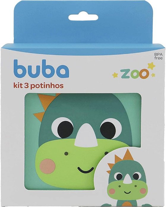 KIT 3 POTINHOS BUBA ZOO DINO