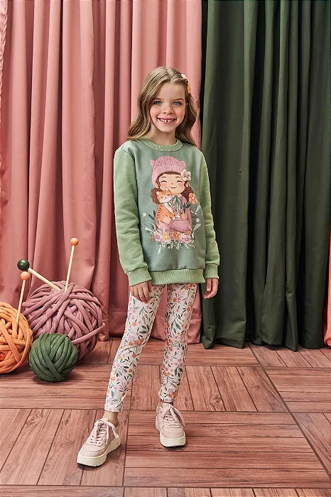BLUSAO MOLETOM E LEGGING THERMOSKIN VERDE