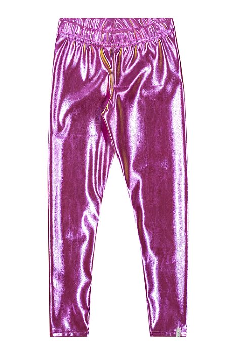 CALCA LEGGING FEMININA HOLOGRÁFICA ROSA